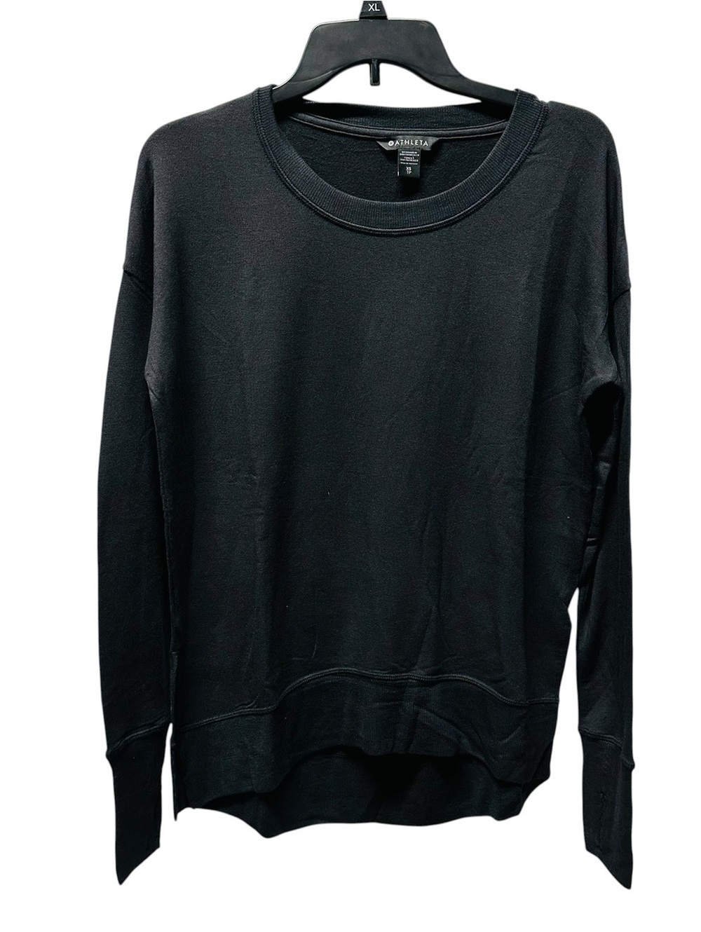 Athleta Coaster Luxe Crewneck Sweatshirt Black Women’s XS NWT Soft Pullover - Picture 2 of 8
